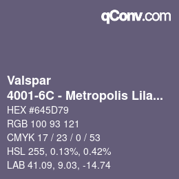 カラーコード: Valspar - 4001-6C - Metropolis Lilac | qconv.com