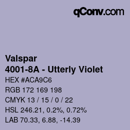 Color code: Valspar - 4001-8A - Utterly Violet | qconv.com