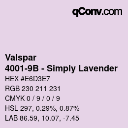 Color code: Valspar - 4001-9B - Simply Lavender | qconv.com
