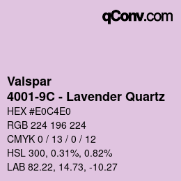 カラーコード: Valspar - 4001-9C - Lavender Quartz | qconv.com