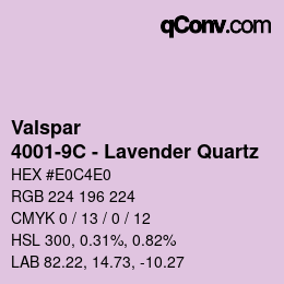 Color code: Valspar - 4001-9C - Lavender Quartz | qconv.com