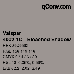 Color code: Valspar - 4002-1C - Bleached Shadow | qconv.com