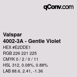 カラーコード: Valspar - 4002-3A - Gentle Violet | qconv.com