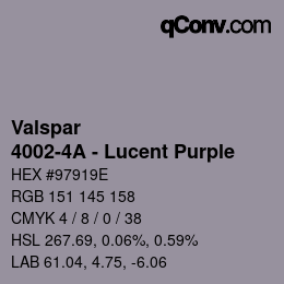 カラーコード: Valspar - 4002-4A - Lucent Purple | qconv.com