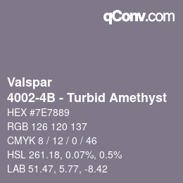 カラーコード: Valspar - 4002-4B - Turbid Amethyst | qconv.com