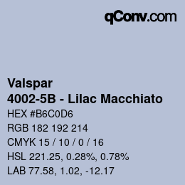 カラーコード: Valspar - 4002-5B - Lilac Macchiato | qconv.com