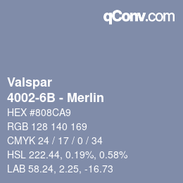 カラーコード: Valspar - 4002-6B - Merlin | qconv.com