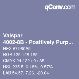 カラーコード: Valspar - 4002-8B - Positively Purple | qconv.com