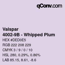 カラーコード: Valspar - 4002-9B - Whipped Plum | qconv.com