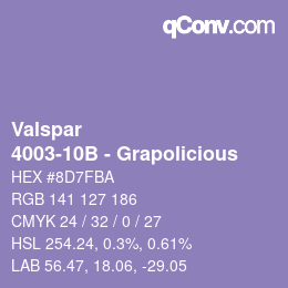 Código de color: Valspar - 4003-10B - Grapolicious | qconv.com