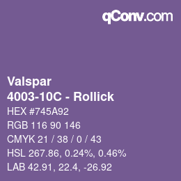 Color code: Valspar - 4003-10C - Rollick | qconv.com