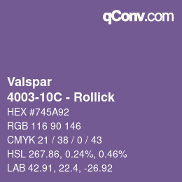 Código de color: Valspar - 4003-10C - Rollick | qconv.com