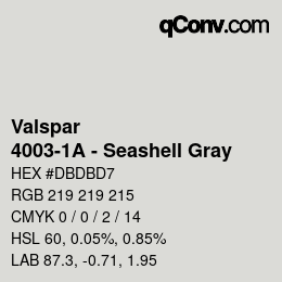 Farbcode: Valspar - 4003-1A - Seashell Gray | qconv.com