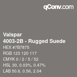カラーコード: Valspar - 4003-2B - Rugged Suede | qconv.com