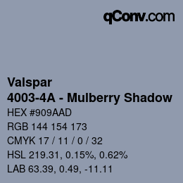 Código de color: Valspar - 4003-4A - Mulberry Shadow | qconv.com