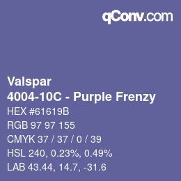 カラーコード: Valspar - 4004-10C - Purple Frenzy | qconv.com