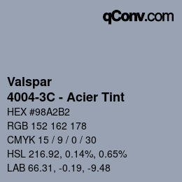 Color code: Valspar - 4004-3C - Acier Tint | qconv.com