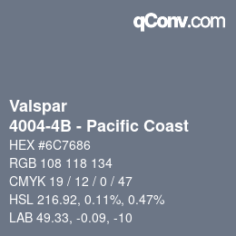 カラーコード: Valspar - 4004-4B - Pacific Coast | qconv.com