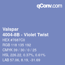 カラーコード: Valspar - 4004-8B - Violet Twist | qconv.com