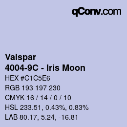 Color code: Valspar - 4004-9C - Iris Moon | qconv.com