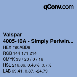 Color code: Valspar - 4005-10A - Simply Periwinkle | qconv.com