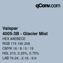 Color code: Valspar - 4005-3B - Glacier Mist | qconv.com