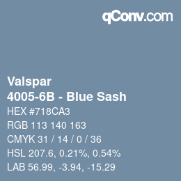 カラーコード: Valspar - 4005-6B - Blue Sash | qconv.com