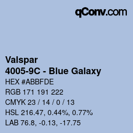 カラーコード: Valspar - 4005-9C - Blue Galaxy | qconv.com