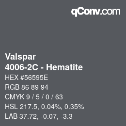 Color code: Valspar - 4006-2C - Hematite | qconv.com