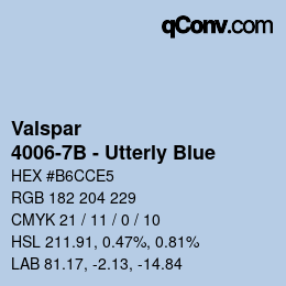 Color code: Valspar - 4006-7B - Utterly Blue | qconv.com