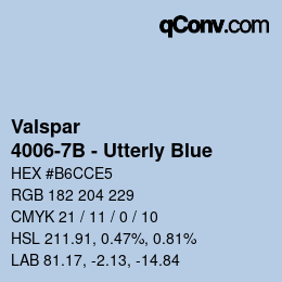 Code couleur: Valspar - 4006-7B - Utterly Blue | qconv.com