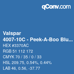 Código de color: Valspar - 4007-10C - Peek-A-Boo Blue | qconv.com