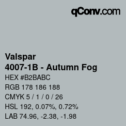 Color code: Valspar - 4007-1B - Autumn Fog | qconv.com