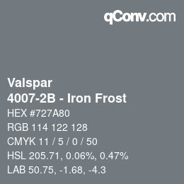 Color code: Valspar - 4007-2B - Iron Frost | qconv.com