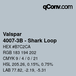 Código de color: Valspar - 4007-3B - Shark Loop | qconv.com