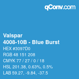 カラーコード: Valspar - 4008-10B - Blue Burst | qconv.com