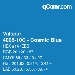 カラーコード: Valspar - 4008-10C - Cosmic Blue | qconv.com