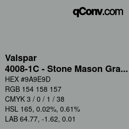 カラーコード: Valspar - 4008-1C - Stone Mason Gray | qconv.com