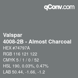 Color code: Valspar - 4008-2B - Almost Charcoal | qconv.com