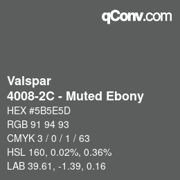 Código de color: Valspar - 4008-2C - Muted Ebony | qconv.com