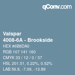 Color code: Valspar - 4008-6A - Brookside | qconv.com
