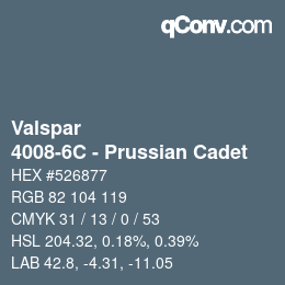 Color code: Valspar - 4008-6C - Prussian Cadet | qconv.com
