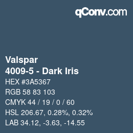 Color code: Valspar - 4009-5 - Dark Iris | qconv.com