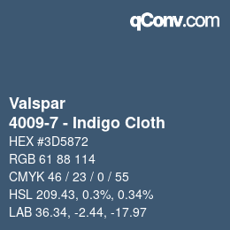 カラーコード: Valspar - 4009-7 - Indigo Cloth | qconv.com