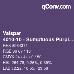 カラーコード: Valspar - 4010-10 - Sumptuous Purple | qconv.com