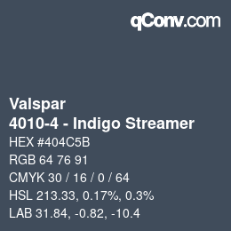 Color code: Valspar - 4010-4 - Indigo Streamer | qconv.com