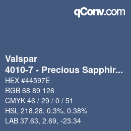 Color code: Valspar - 4010-7 - Precious Sapphire | qconv.com
