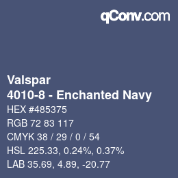 カラーコード: Valspar - 4010-8 - Enchanted Navy | qconv.com