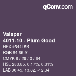カラーコード: Valspar - 4011-10 - Plum Good | qconv.com