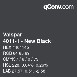カラーコード: Valspar - 4011-1 - New Black | qconv.com